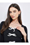 Solid Bow Detail Square Neck Midi Dress - 4