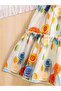 Girls Multi Floral Print Ruffled Sleeve Dress - 6