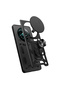 Realme 12 Case Compatible Magnetic Stand Camera Protected Omsy Sliding Vega Cover - Black - 3