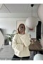 White Crew Neck Oversize Knit Sweater, Women's Sweater Fmoda1972 - 4