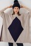 15783 Slit Poncho Sweater - A.Cream
