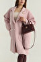Women's Boucle Cashmere Coat with Brooch Detail