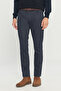 Men's Navy Blue Cotton Slim Fit Slim-Fit 5-Pocket Stretch Casual Trousers - 2
