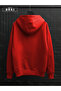 Awesome Japanese Print Red Oversize Hooded Sweatshirt Hoodie - 3