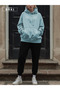 Women's Light Blue Oversize Hooded Sweat & Jogger Tracksuit Set - 2