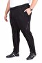 Large Size Classic Sweatpants with Cross Zipper 25500 Black