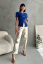 Women's Ribbed Knitted Blouse with Sax Pocket and Accessories - 4