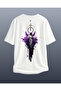 White Special Design Printed Oversize Unisex Tshirt