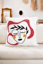 3-Piece Panoroma Decorative Throw Pillow Cover – Bohemian Face Punch + Orange + Tile 45X45 cm - 3