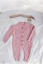 Knitwear Beret Jumpsuit Baby Set Dusty Rose - 3