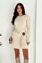 Women's Round Neck Soft Textured Long Sleeve Knitwear Sweater Skirt Set - 4