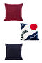 3-Piece Panoroma Decorative Throw Pillow Cover – Bohemian Abstract Landscape Punch + Burgundy + Dark Navy Blue 45X45Cm - 2