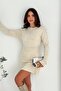 Women's Round Neck Soft Textured Long Sleeve Knitwear Sweater Skirt Set - 5