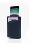 Women's Wallet Navy Blue Vegan Leather Rfid Protected Automatic Card Holder with Coin Compartment