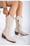 Women's Cowboy Boots with Embroidery - 2