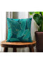 Sunny 2-Piece Decorative Set of Cushion Cover Plant Patterned and Velvet Msi Plain Dark Petrol 43X43 cm - 3