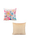 Sunny 2-Piece Decorative Set of Cushion Cover Floral Print and Velvet Plain 43X43 - 6