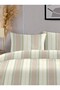 Cool Natural 100% Cotton Akfil Line Green Yarn Dyed Duvet Cover Set Double Size - 200X220 cm - 3