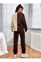 Plus Size Unisex California SF Printed Brown-Beige Piece Crew Neck 3 thread Tracksuit Set - 2