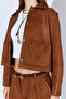 Short Suede Women's Jacket with Coffee Pocket - Ek100351284 - 7