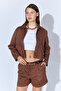 Mink Pocket Short Suede Women's Jacket - Ek100351284 - 5