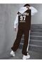 Brown California 97 Printed 3 thread Brown Zippered Sleeves and Hat White Tracksuit Set - 2