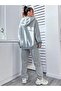 Plus Size California Square USA Printed Oversize 3 Thread Hooded Tracksuit Set - 2