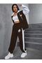 Brown California 97 Printed 3 thread Brown Zippered Sleeves and Hat White Tracksuit Set - 5