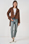 Women's Belted Short Trench Coat 5970 - Brown - 2