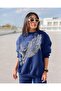 'B Size' Eagle Printed Design Oversize Tracksuit Set - 2