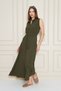 Women's Aerobin Zero Sleeve Classic Dress with Side Pockets and Belt - 3