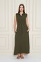 Women's Aerobin Zero Sleeve Classic Dress with Side Pockets and Belt