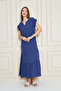Women's Loose Ruffled Low Armlet Detail Dress - 2
