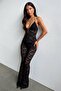 Lace Jumpsuit with Skinny Flared Legs Black - 3