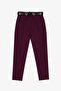 Women's Purple Belted Trousers Pants 21K70755-Plum - 2