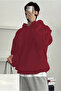 سويت شيرت رجالي ذو قلنسوة كبير الحجم باللون العنابي - 2