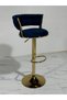 Multicolored velvet bar stool - 6
