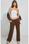Brown Wide Leg Women's Sweatpants Sh275