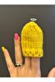 8X5 cm Knitted Toy Doll Hat Yellow - 2