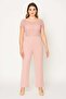 Women's Plus Size Powder, Lace Detail on Top, Back Zipper Jumpsuit 65N39152 - 3