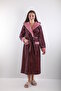 100% Bamboo Women's Striped Hooded Dressing Gown / Bathrobe