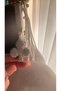 White Zircon Stone Tassel Bag Charm and Keychain Crystal Look Clover