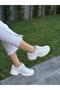 White Crocodile Lace-Up Women's Casual Sports