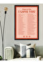 I Love You One Piece Black Wooden Framed Painting