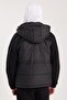 Men's regular fit classic cut Hooded zippered double pocket snap closure warm black coat - 7