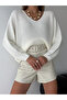Soft Textured Oversize Knitwear Sweater V-Neck