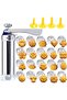 Cookie Press Gun Kit, Stainless Steel Biscuit Press Maker with 20 Decorative Molds and 4 Noz