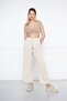 Women's Aerobin Wide Leg Palazzo Pants with Elastic Waist - 8