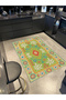 Mosso Green Themed Floral and Motif Patterned Woven Base Modern Decorative Carpet Mosso331Green - 2