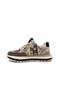Genuine Leather and Textile Ethnic Patterned Men's Beige Sneaker Sports Shoes - 2